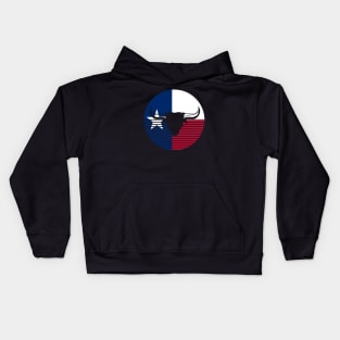 Bull head on texas flag retro Kids Hoodie